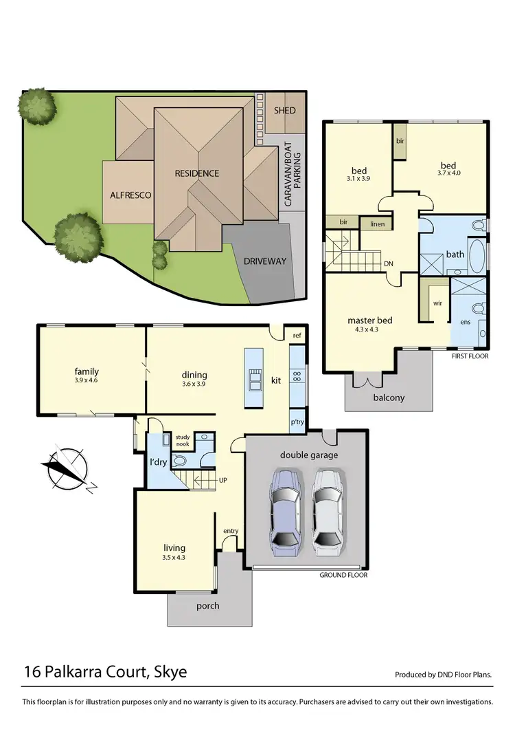 Floorplan of Homely house listing, 16 Palkarra Court, Skye VIC 3977