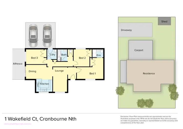 Floorplan of Homely house listing, 1 Wakefield Court, Cranbourne North VIC 3977