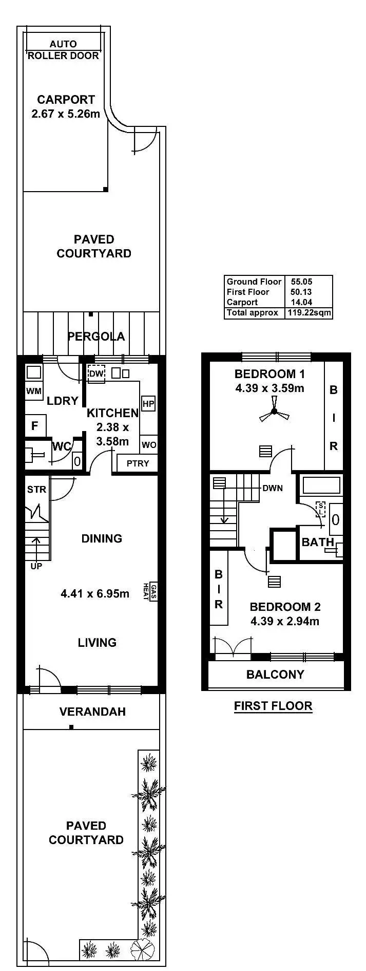 Floorplan of Homely townhouse listing, 2/11 Davenport Terrace, Wayville SA 5034