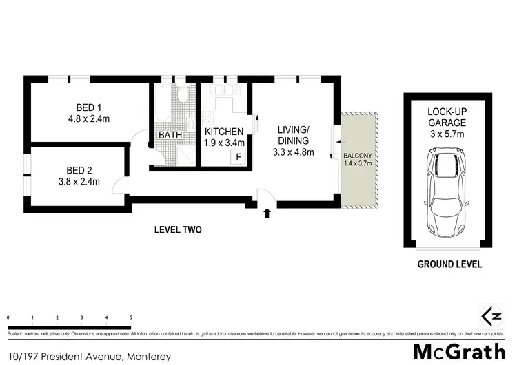 Floorplan of Homely apartment listing, 10/197 President Avenue, Monterey NSW 2217