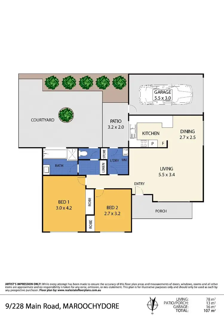 Floorplan of Homely unit listing, 9/228 Main Road, Maroochydore QLD 4558