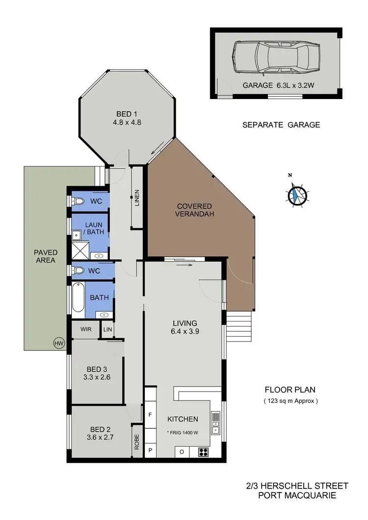 Floorplan of Homely villa listing, 2/3 Herschell Street, Port Macquarie NSW 2444