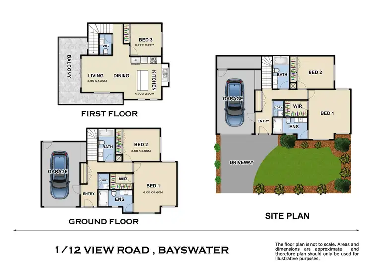 Floorplan of Homely townhouse listing, 1/12 View Road, Bayswater VIC 3153