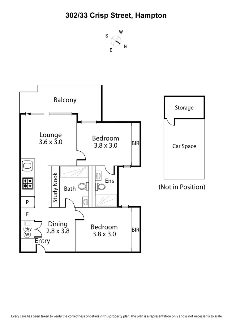 Floorplan of Homely apartment listing, 302/33 Crisp Street, Hampton VIC 3188