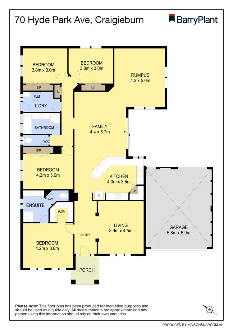 Floorplan of Homely house listing, 70 Hyde Park Avenue, Craigieburn VIC 3064