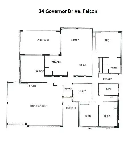Floorplan of Homely house listing, 34 Governor Drive, Falcon WA 6210