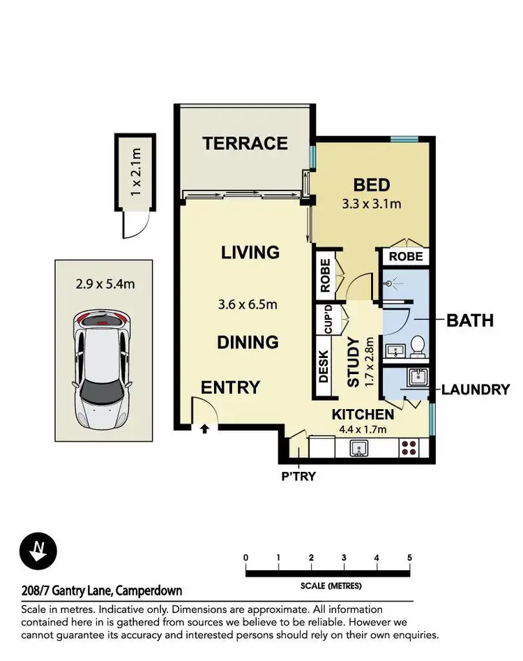 Floorplan of Homely apartment listing, 208/7 Gantry Lane, Camperdown NSW 2050