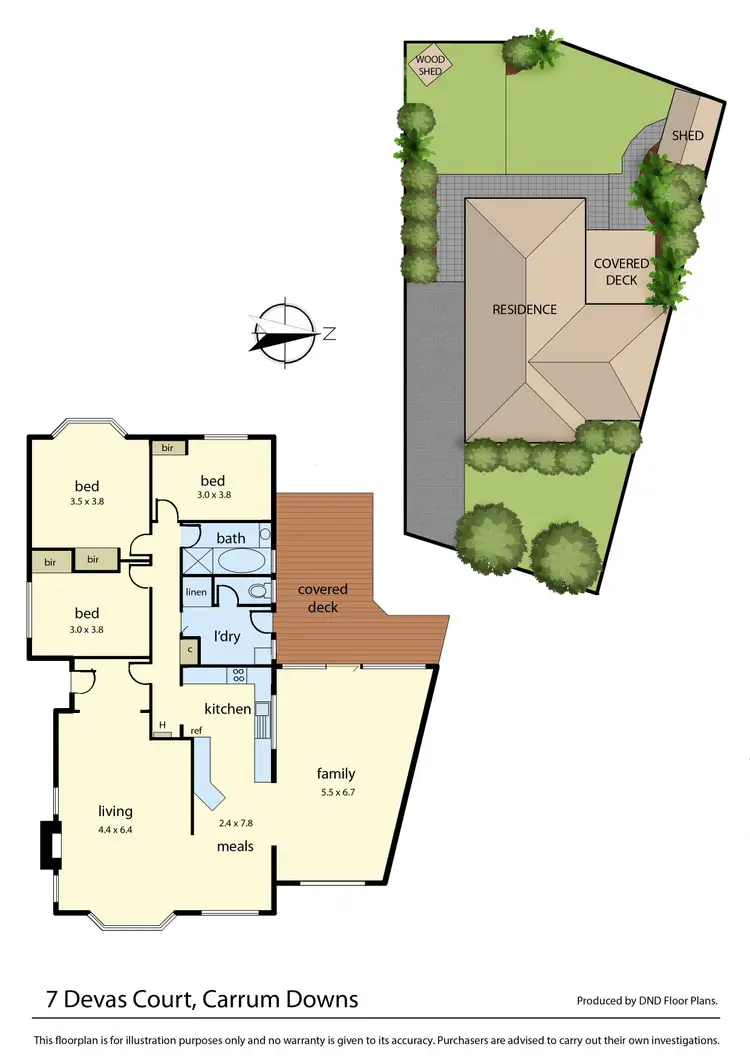 Floorplan of Homely house listing, 7 Devas Court, Carrum Downs VIC 3201