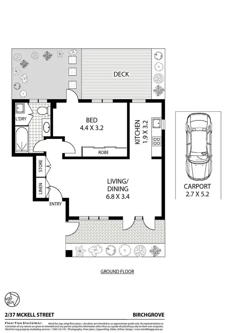 Floorplan of Homely apartment listing, 2/37 McKell Street, Birchgrove NSW 2041