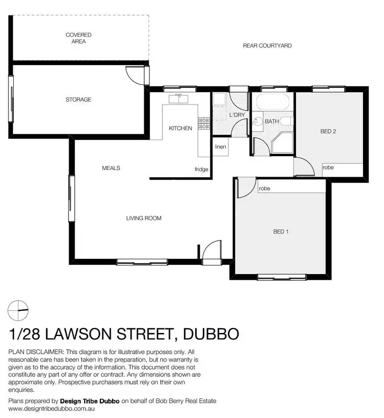 Floorplan of Homely semi-detached listing, 1/28 Lawson Street, Dubbo NSW 2830