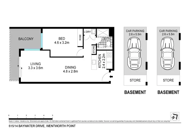 Floorplan of Homely apartment listing, 615/14 Baywater Drive, Wentworth Point NSW 2127
