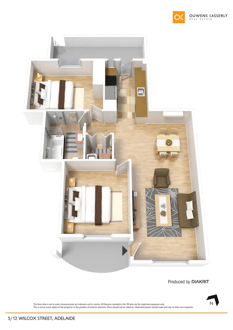 Floorplan of Homely unit listing, 5/12 Willcox Street, Adelaide SA 5000