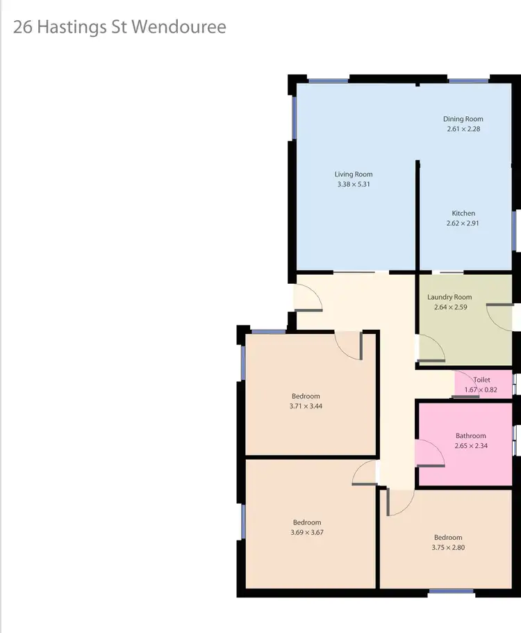 Floorplan of Homely house listing, 26 Hastings Street, Wendouree VIC 3355