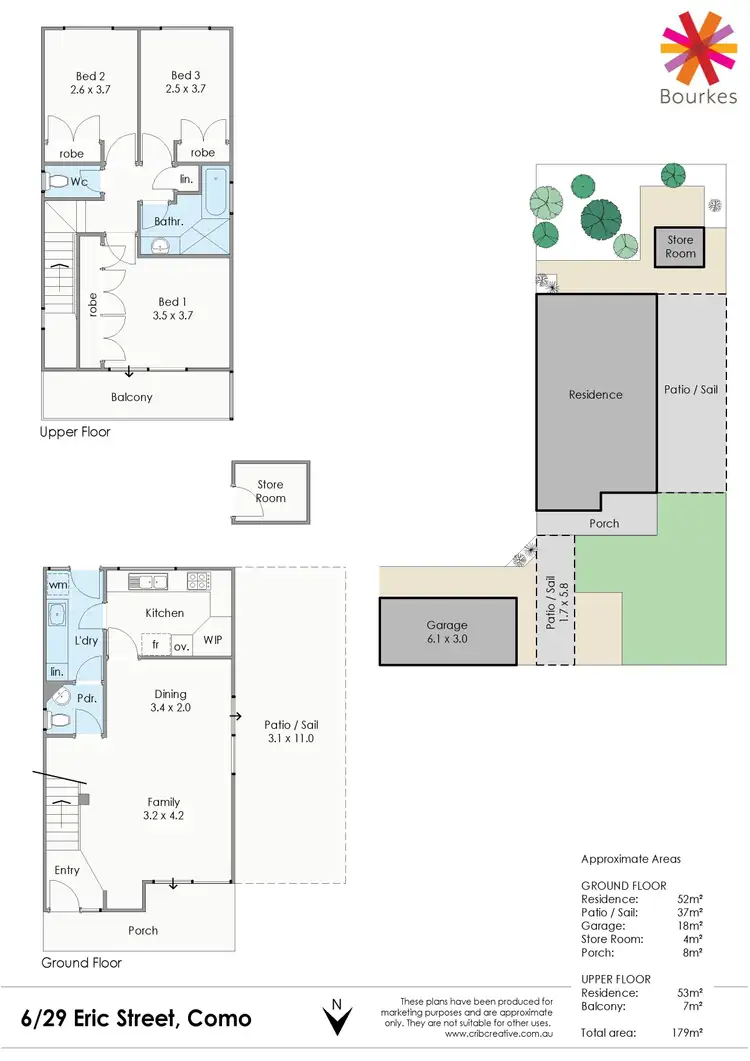 Floorplan of Homely townhouse listing, 6/29 Eric Street, Como WA 6152