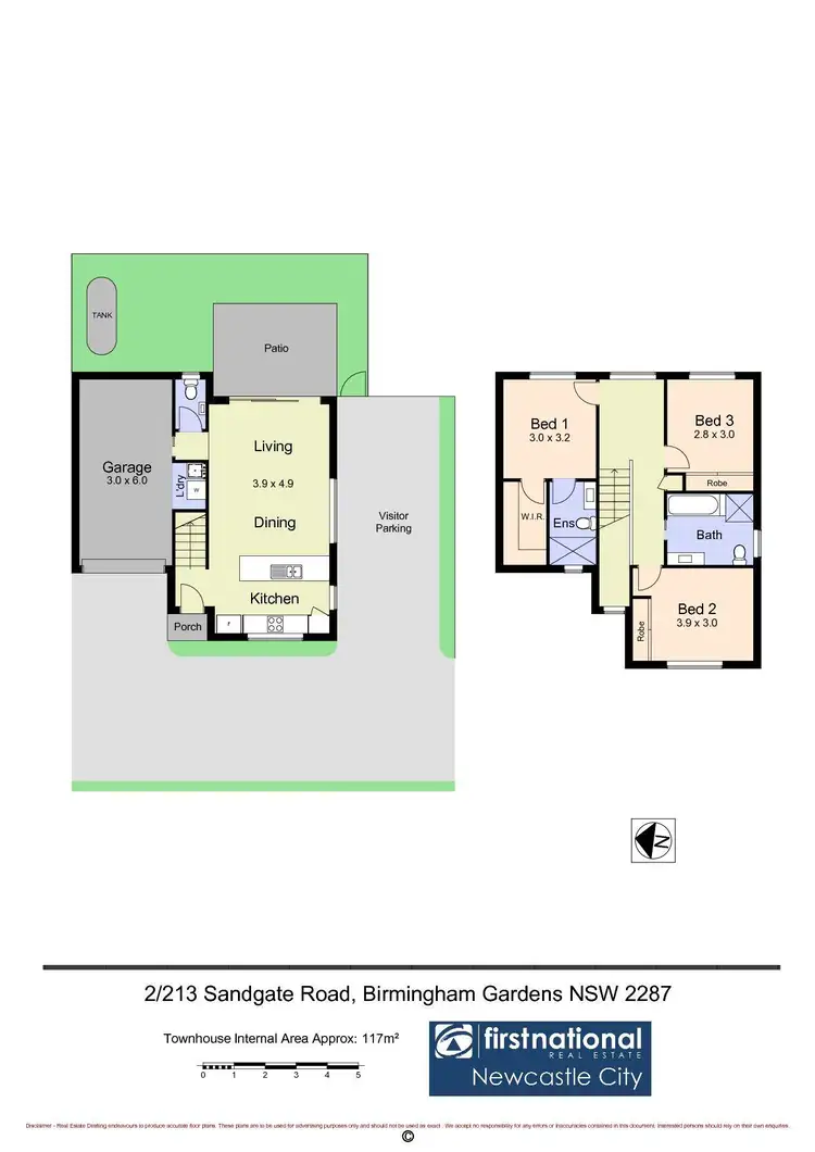 Floorplan of Homely townhouse listing, 2/213A Sandgate Road, Birmingham Gardens NSW 2287