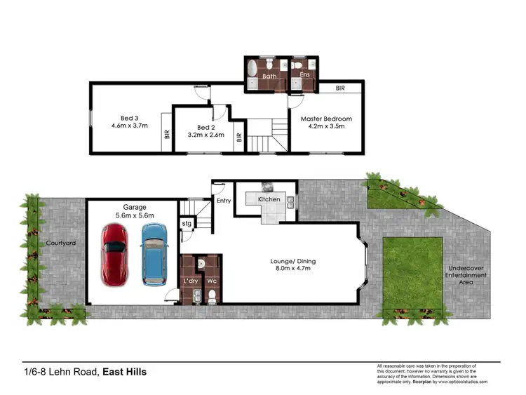 Floorplan of Homely townhouse listing, 1/6-8 Lehn Road, East Hills NSW 2213