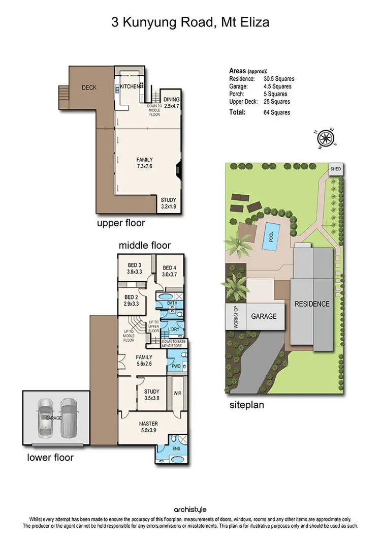 Floorplan of Homely house listing, 3 Kunyung Road, Mount Eliza VIC 3930