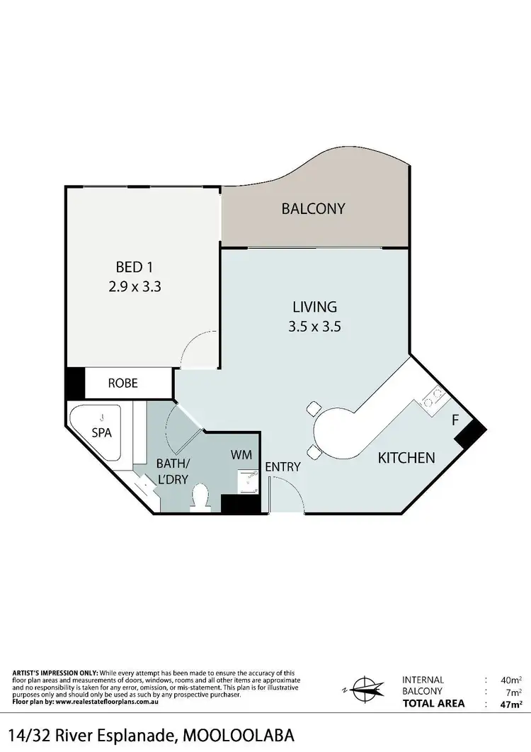 Floorplan of Homely unit listing, 14/32 River Esplanade, Mooloolaba QLD 4557