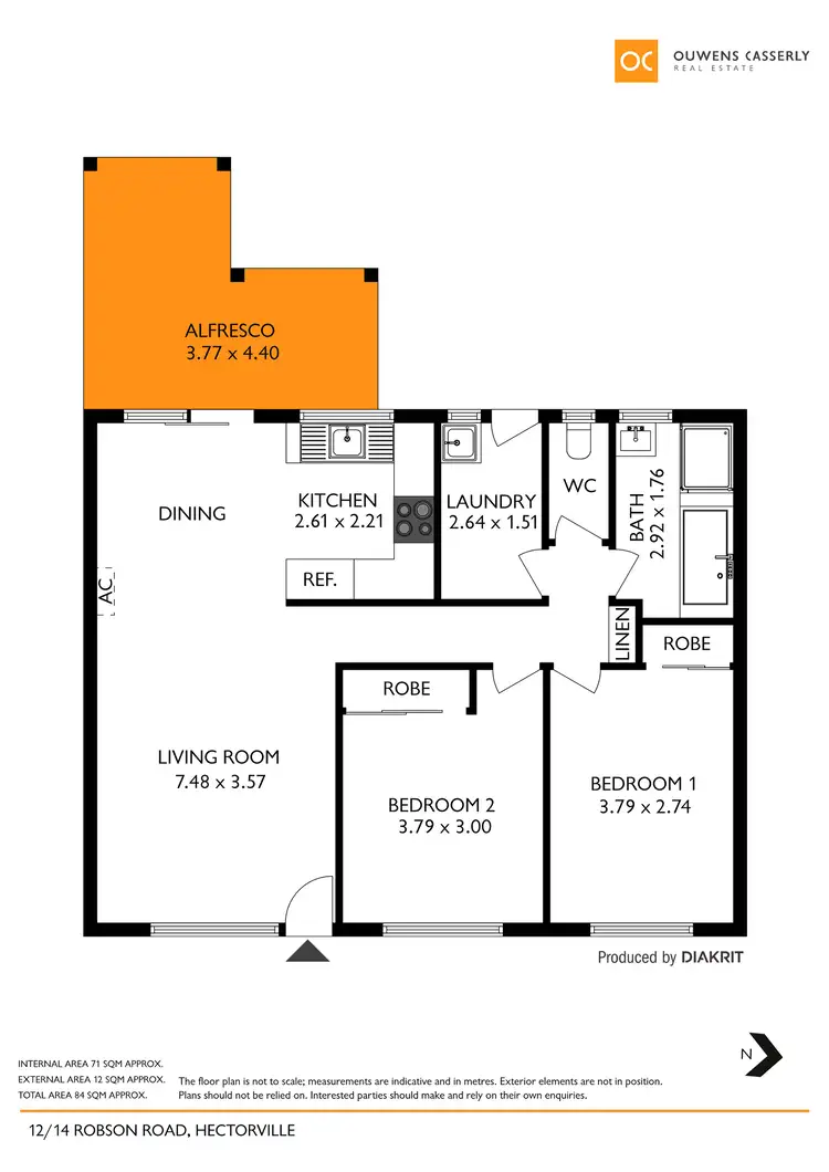 Floorplan of Homely unit listing, 12/14 Robson Road, Hectorville SA 5073