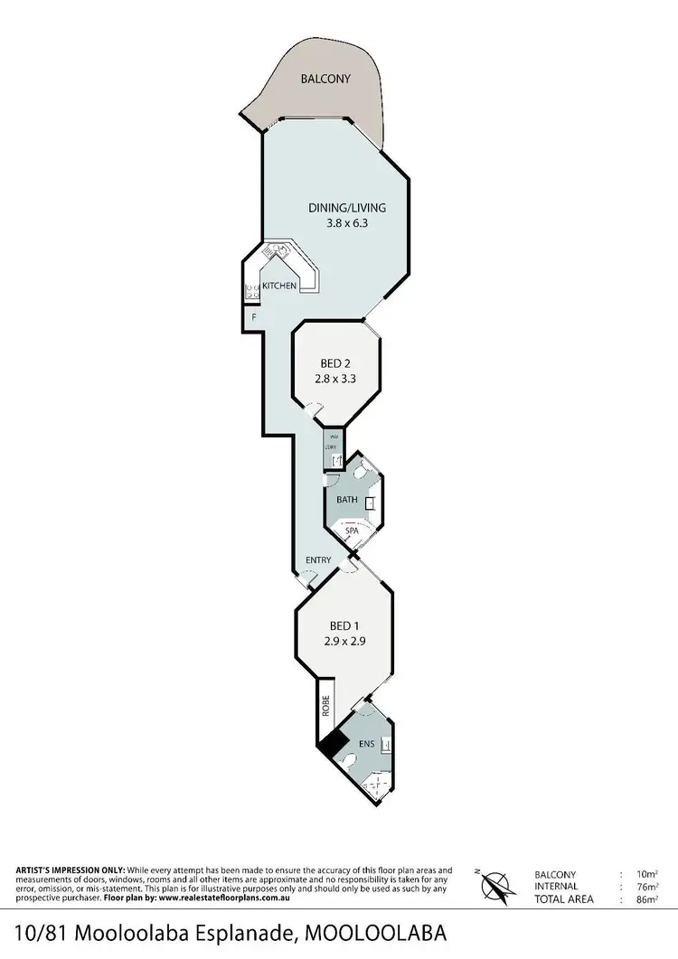 Floorplan of Homely unit listing, 10/81 Mooloolaba Esplanade, Mooloolaba QLD 4557