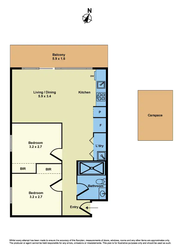 Floorplan of Homely apartment listing, 208/30 La Scala Avenue, Maribyrnong VIC 3032