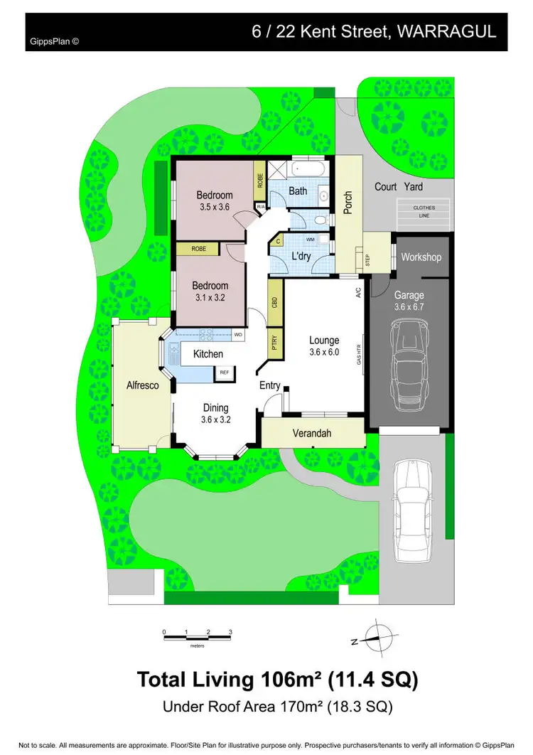 Floorplan of Homely unit listing, 6/22 Kent Street, Warragul VIC 3820