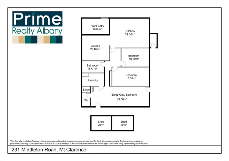 Floorplan of Homely house listing, 231 Middleton Road, Mount Clarence WA 6330