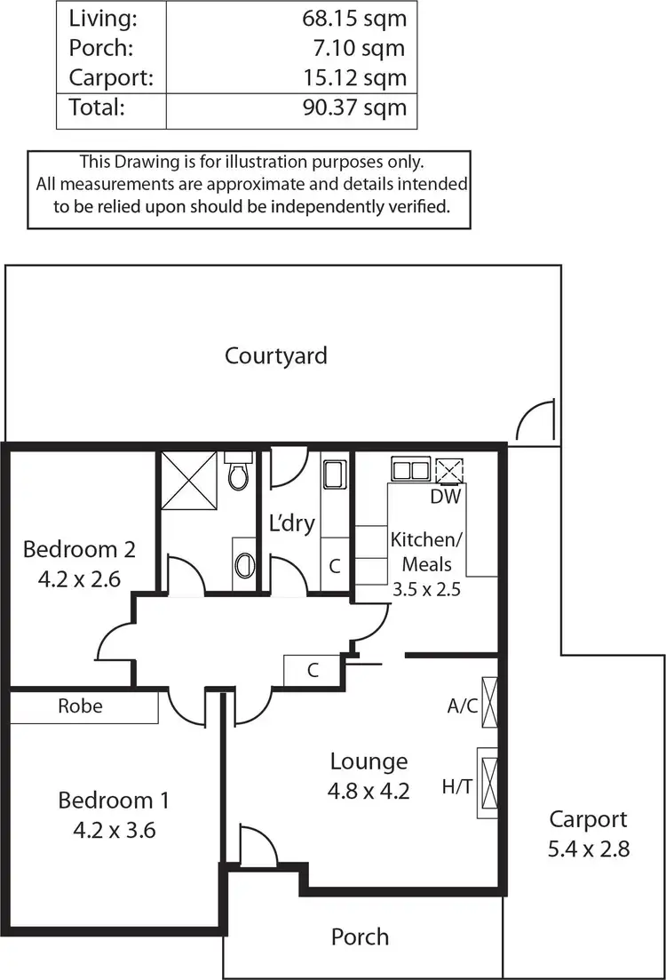 Floorplan of Homely unit listing, 2/88 Tusmore Avenue, Tusmore SA 5065