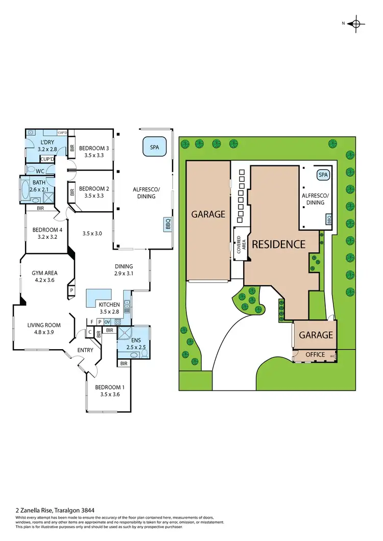 Floorplan of Homely house listing, 2 Zanella Rise, Traralgon VIC 3844