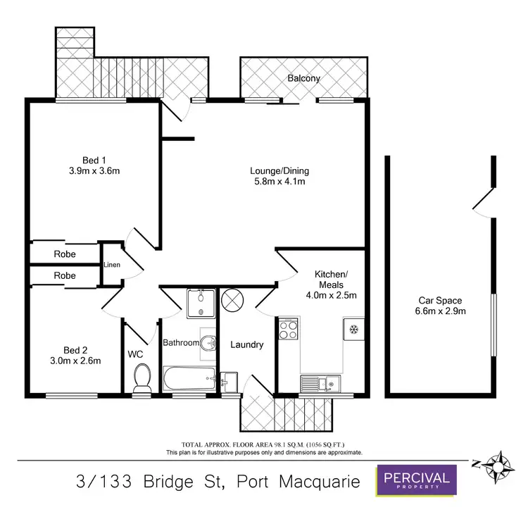 Floorplan of Homely villa listing, 3/133 Bridge Street, Port Macquarie NSW 2444