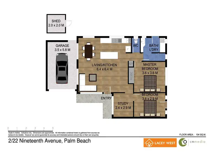 Floorplan of Homely semi-detached listing, 2/22 Nineteenth Avenue, Palm Beach QLD 4221