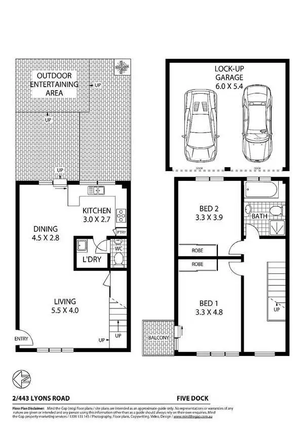 Floorplan of Homely townhouse listing, 2/443-447 Lyons Road, Five Dock NSW 2046