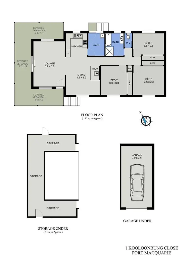 Floorplan of Homely house listing, 1 Kooloonbung Close, Port Macquarie NSW 2444