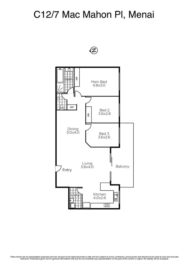 Floorplan of Homely apartment listing, C12/7 MacMahon Place, Menai NSW 2234
