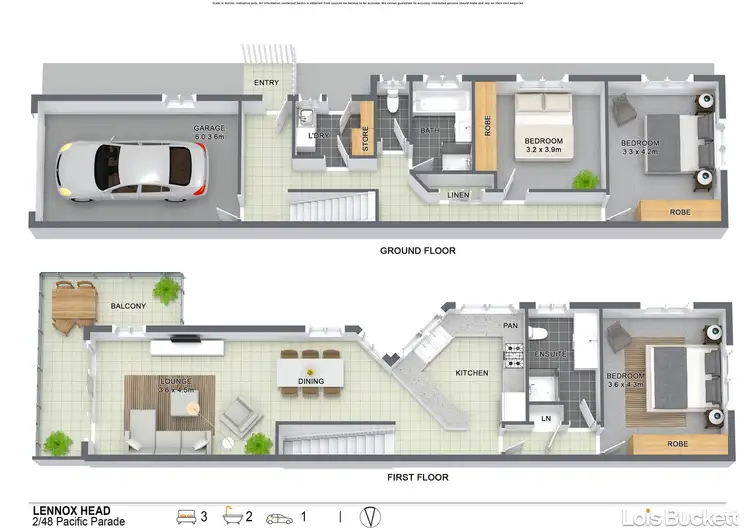 Floorplan of Homely townhouse listing, 2/48 Pacific Parade, Lennox Head NSW 2478
