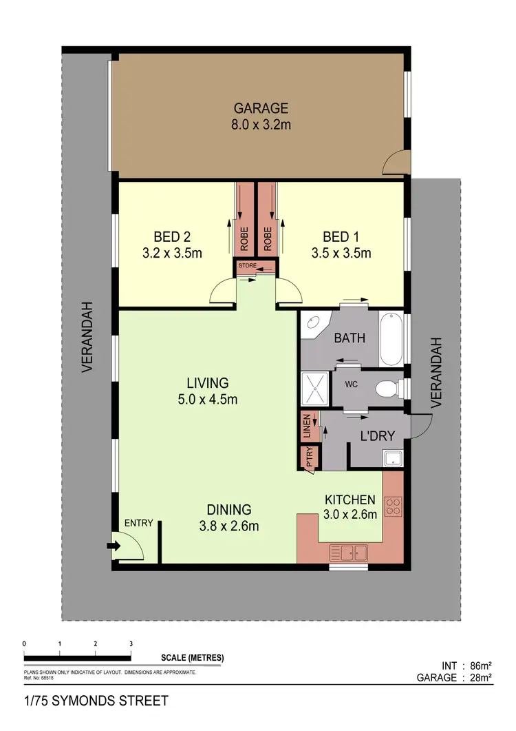 Floorplan of Homely unit listing, 1/75 Symonds Street, Golden Square VIC 3555