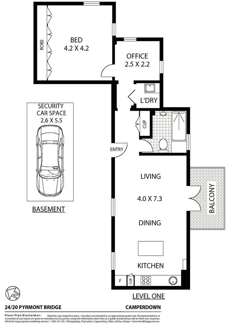 Floorplan of Homely apartment listing, 24/20 Pyrmont Bridge Road, Camperdown NSW 2050