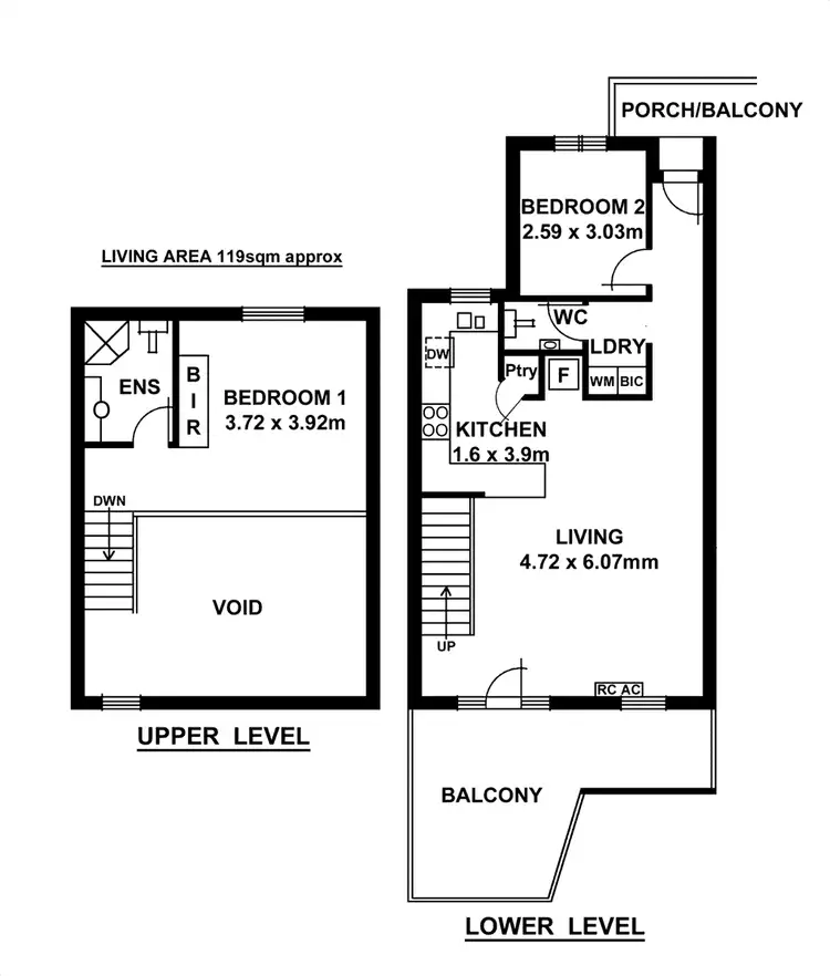Floorplan of Homely unit listing, 23/11-18 Pennington Terrace, North Adelaide SA 5006