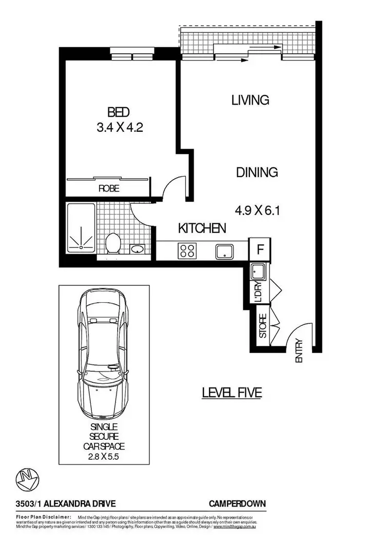 Floorplan of Homely apartment listing, 3503/1 Alexandra Drive, Camperdown NSW 2050