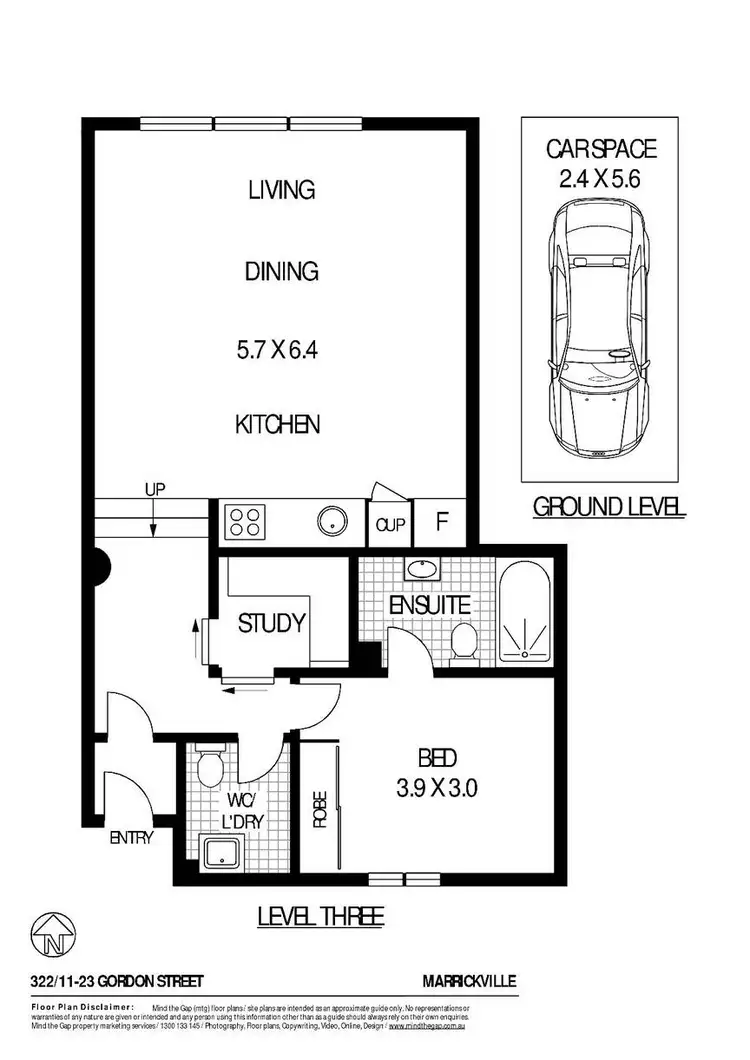 Floorplan of Homely apartment listing, 322/11-23 Gordon Street, Marrickville NSW 2204