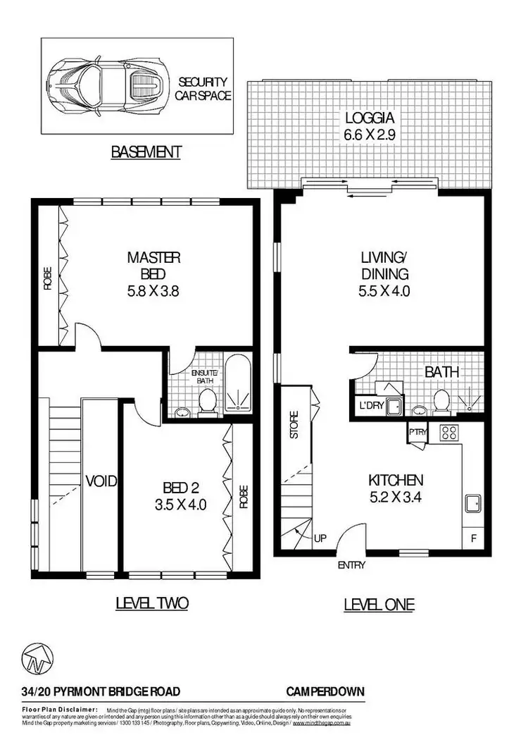 Floorplan of Homely apartment listing, 34/20 Pyrmont Bridge Road, Camperdown NSW 2050
