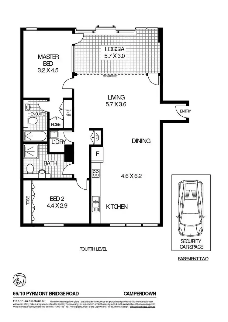 Floorplan of Homely apartment listing, 66/10 Pyrmont Bridge Road, Camperdown NSW 2050