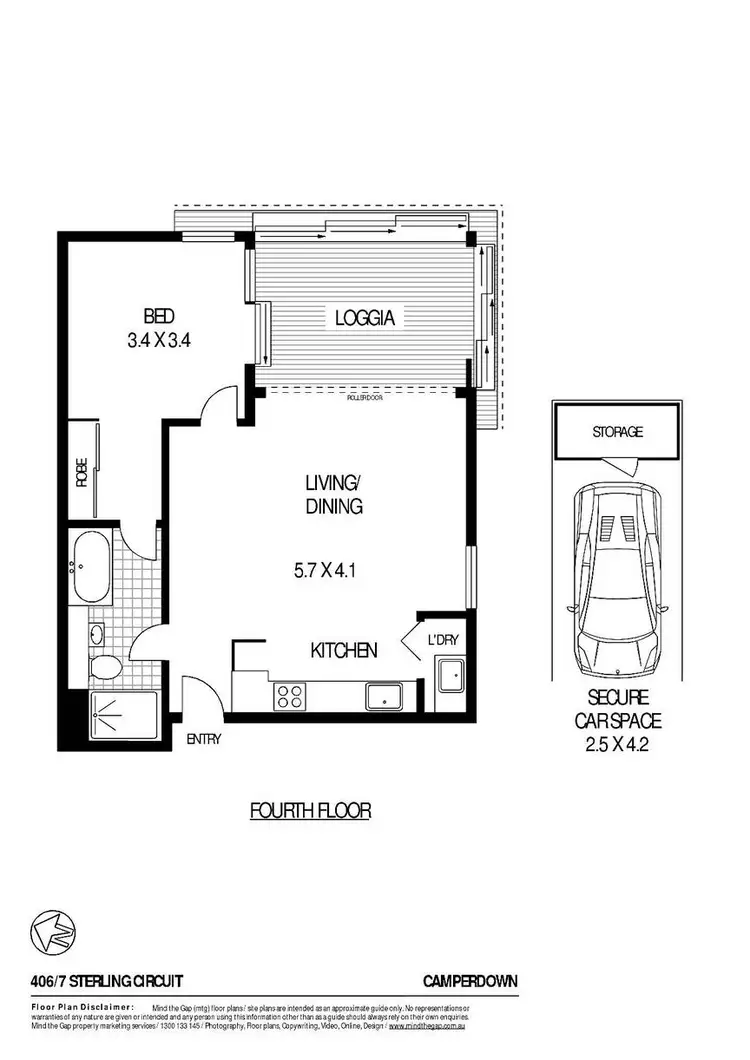 Floorplan of Homely apartment listing, 406/7 Sterling Circuit, Camperdown NSW 2050