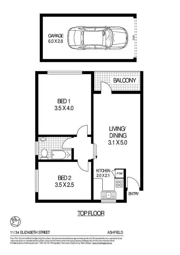 Floorplan of Homely unit listing, 11/34 Elizabeth Street, Ashfield NSW 2131