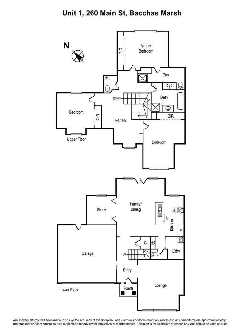 Floorplan of Homely townhouse listing, 1/260 Main Street, Bacchus Marsh VIC 3340