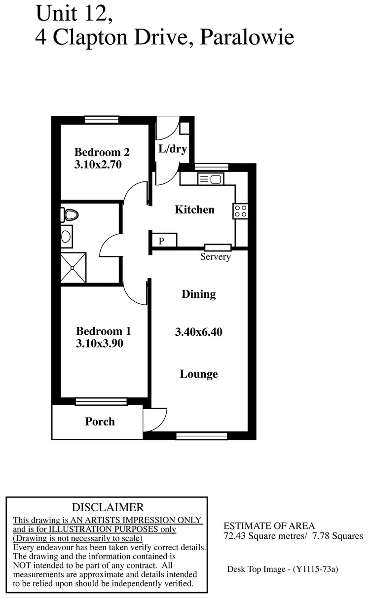 Floorplan of Homely unit listing, 12/4 Clapton Street, Paralowie SA 5108