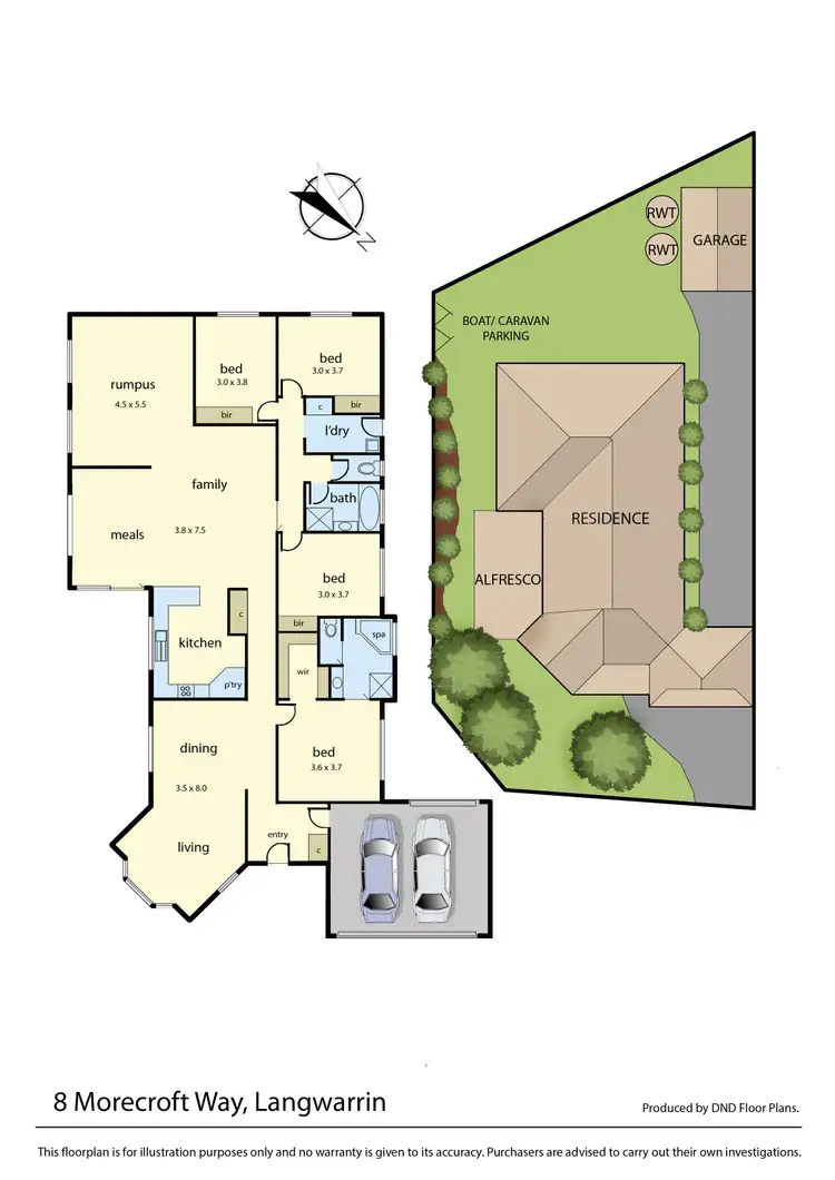 Floorplan of Homely house listing, 8 Morecroft Way, Langwarrin VIC 3910