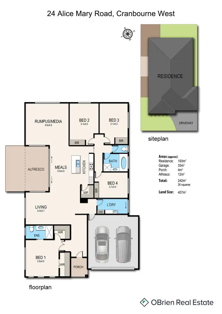 Floorplan of Homely house listing, 24 Alice Mary Road, Cranbourne West VIC 3977