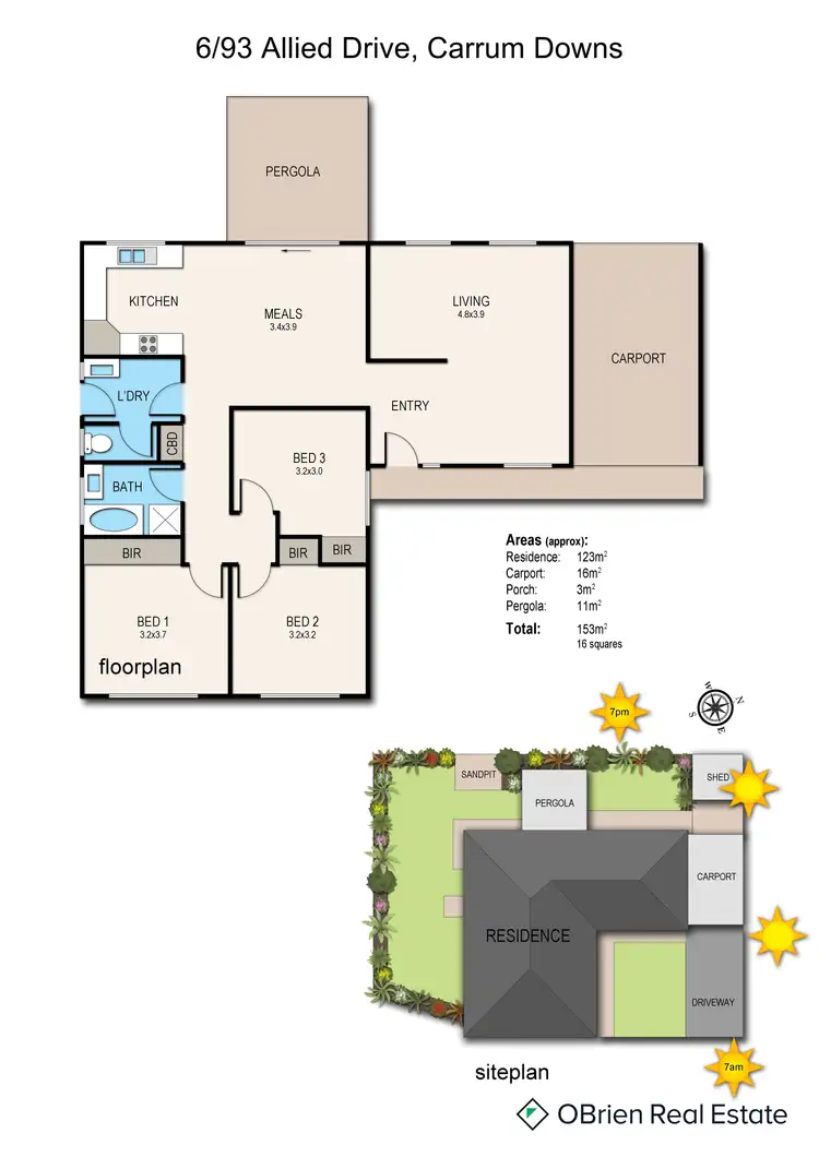 Floorplan of Homely unit listing, 6/93 Allied Drive, Carrum Downs VIC 3201