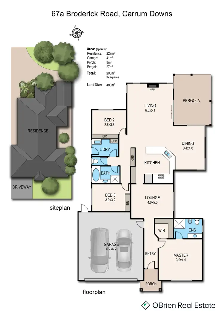 Floorplan of Homely house listing, 67A Broderick Road, Carrum Downs VIC 3201